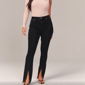 Abercrombie & Fitch The Skinny High Rise Curve Love split hem jeans